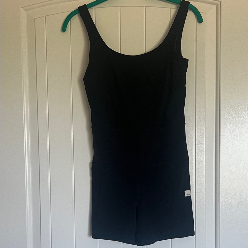 Vuori Black Women's Sleeveless Shorts Bodysuit